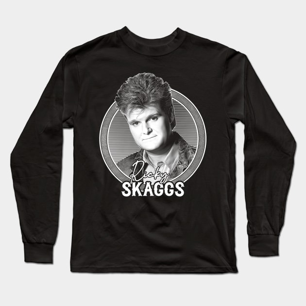 Ricky Skaggs \/\ Retro Style Fan Design Long Sleeve T-Shirt by DankFutura